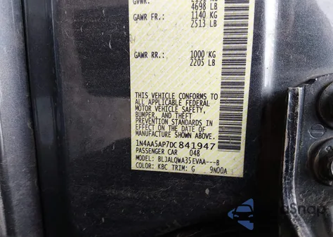 2013 Nissan Maxima 3.5 S z USA, uszkodzony, nr VIN 1N4AA5AP7DC841947